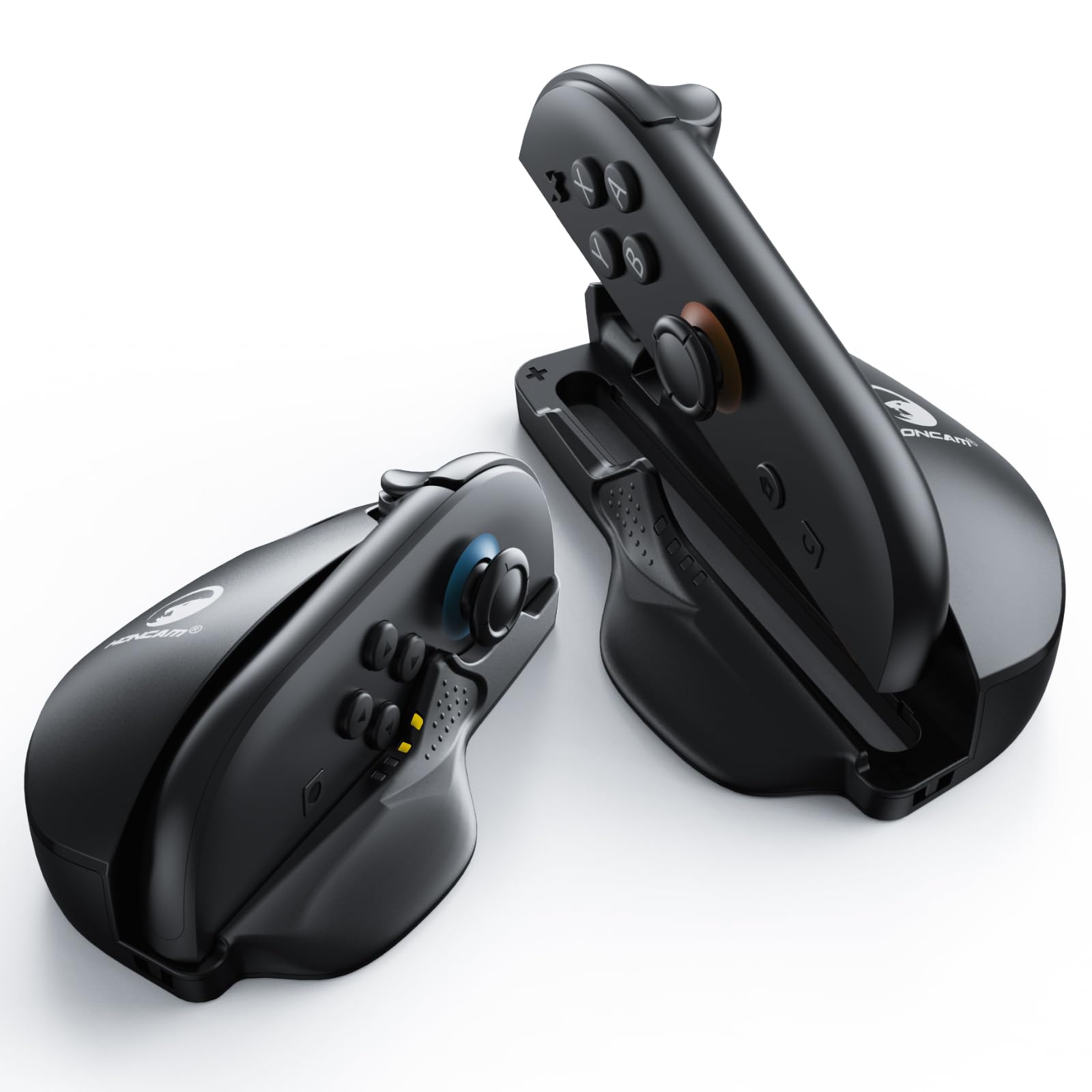 HONCAM Gaming Mouse Grip for Switch 2 Joycons, Switch2 Accessories for NS2 Controllers with Smooth PTFE Glide Pads, Portable Mouse Grip for Joy Con, Black, 2 Pack