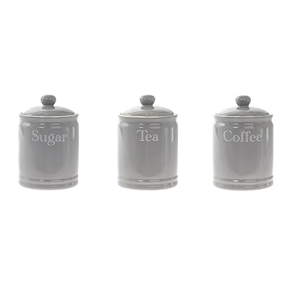 enamel tea coffee sugar canisters