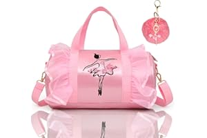 KingBig New in 2024 Cute Backpack Ballet Bag Kits Tutu Dress Dance Bag, Girls Personalized Waterproof Bag Ballerina Duffle Bag with Key Chain Cute Plush hanging Pink ball(Pink)