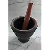 9 Inches Clay Mortar Wooden Pestle Heavy Making Papaya Salad Hand Mixer Masher Grinder Kitchenware