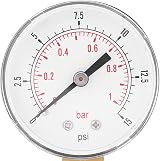 Hilitand Low Pressure Gauge 0-15psi 0-1bar 1/4 BSPT Bottom Mount Fuel Air Oil view 6
