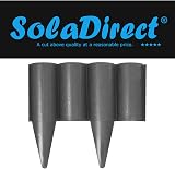 SolaDirect Grey Lawn Edging Palisade 2.5m Ground Stakes UV 80°C view 2