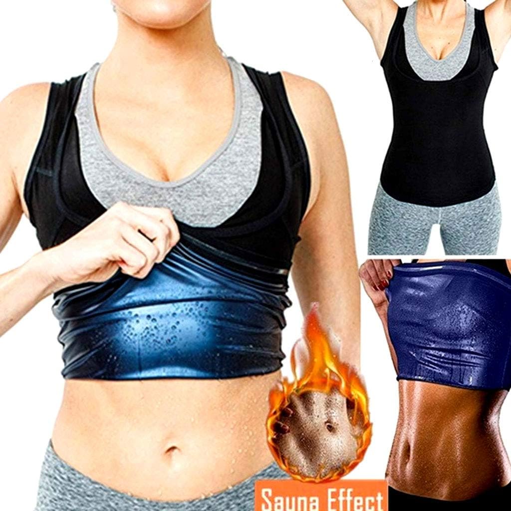 TINGSHOP Women Sauna Sweat Vest Hot Vest Slimming Waist Trimmer Belt Body Shaper Tummy Fat Burner Ultra Sweat Neoprene Tank Top