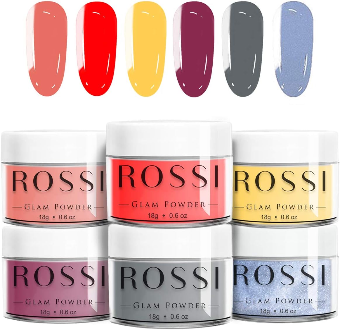ROSSI Nails Dipping Powder Nails Kit 6 Color | 0.6 oz/jar | Easy to Apply | Dip Powder Kit, No UV Lamp, Nail Art Manicure (I Pull The Strings)