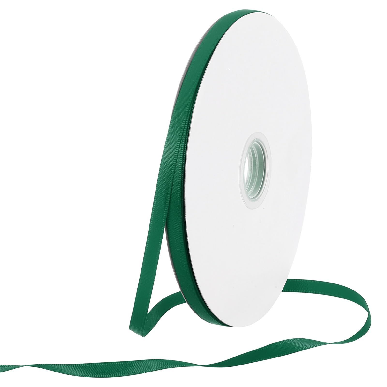 Rebower 6mm Satin Ribbon 64m Thick Double Face Grosgrain Silk Ribbon, [for Gift Wrapping, Hair Bows, Wedding, Cake, Flower] - 70 Yard/210ft/ Forest Green