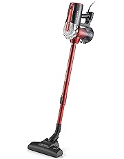 Ariete 2761 Handy Force Scopa Elettrica con Doppia Funzione Aspirapolvere, 600 W, 80 Decibel, Tubo Telescopico, 2 velocità, Rosso/Nero