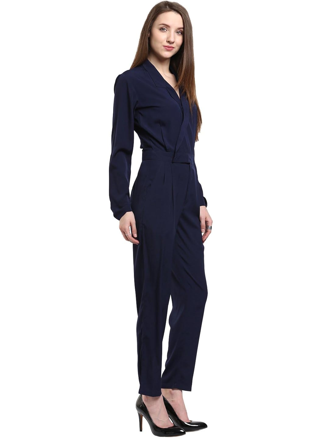 magnetic designs women's jacket style jumpsuit blues