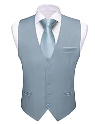 Barry.Wang Mens Blue Suit Vest Formal/Leisure