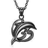 constantlife Dolphin Urn Necklace for Ashes Stainless Steel Cute Pendant Cremation Jewelry Memorial Loved Ones Ash Holder Keepsake Gift for Women Men
