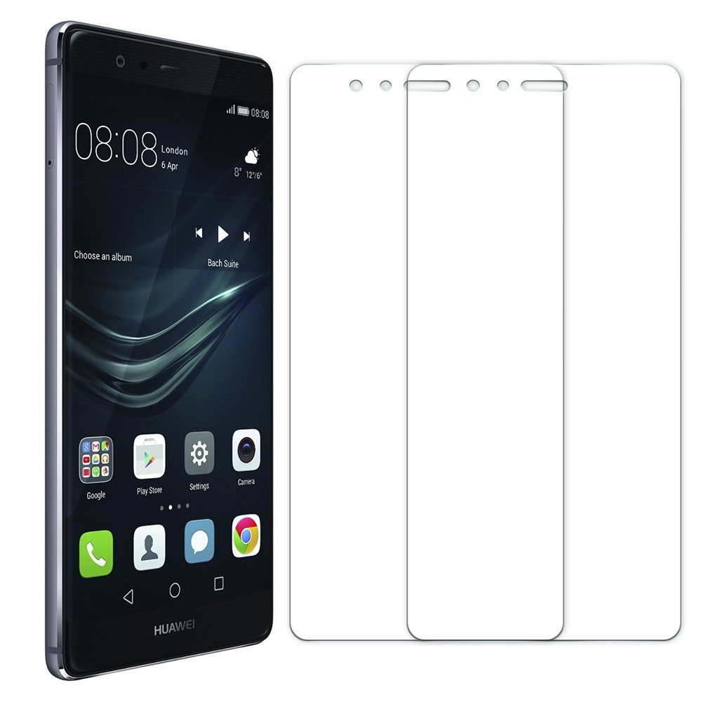 Panzerglas Schutzfolie für Huawei P9 - [2 Stück]Senisttech Huawei P9 Panzerglasfolie - 9H Härte Displayschutzfolie, Ultra Kristallklar 99% Transparenz-Schutz vor Kratzen, Öl, Bläschen