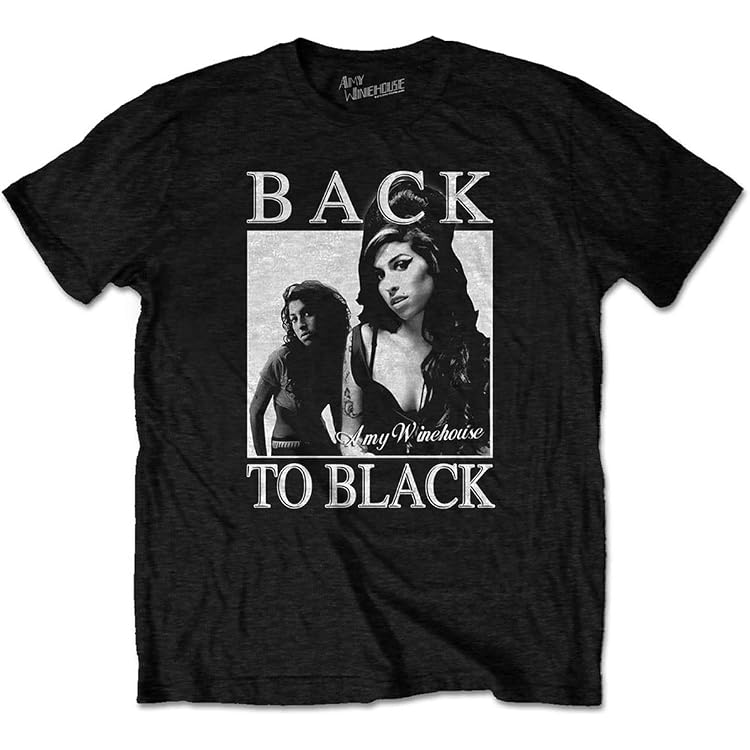 T-Shirt Amy Winehouse Flower Portrait Logo Officiel - Noir - Homme/Femme
