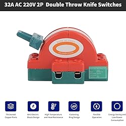 2 Pcs 32A 220V 2 Pole Disconnect DPDT Double Throw