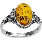 Ian and Valeri Co. Amber Sterling Silver Small Oval Ring