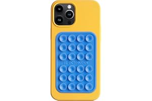 OCTOBUDDY - Silicone Suction Phone Case Adhesive Mount - Hands-Free, Strong Grip Holder for Selfies & Videos - Durable, Easy to Use - iPhone & Android Compatible - 2.25″ x 3.25″, Baby Blue Jay