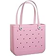 BOGG BAG Small Waterproof Washable Tote for Beach Boat Pool Work Sports 15x13x5.25 - Lightweight Cute Tote Bag, 26GUM, (Blowing Pink Bubbles)