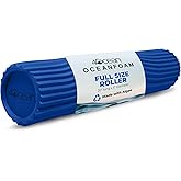 Oceanfoam x 4ocean Roller (Royal Blue) – Limited Edition Muscle Roller for Back Pain & Yoga - High Density Foam for Physical Therapy - Textured for Deep Tissue Massage
