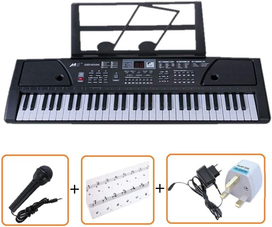 61 KEYS MULTI FUNCTIONS ELECTRONIC KEYBOARD PIANO Bundle with an Exclusive Keyboard Note Stickers by IVALLEY
