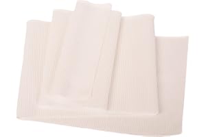 TinaKim Rib Fabric for Cuffs,Jacket Waistbands Collar Cuffs Hem Trim Material (White, 36x6in)