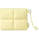 Comfyable Cute Puffy Coin Purse Pouch Change Holder For Women, Small Organizer with ID Window, Magnetic Closure, Water-repellent, Storage for Coin, Airpods, Lipstick, Card, Yellow