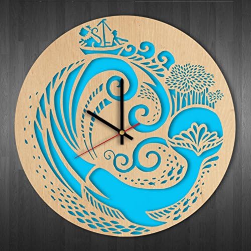 Whale Shark Eco Friendly Wood Wall Clock - Get unique home room wall decor - Gift ideas for friends, boys and girls – Nature Unique Art Design