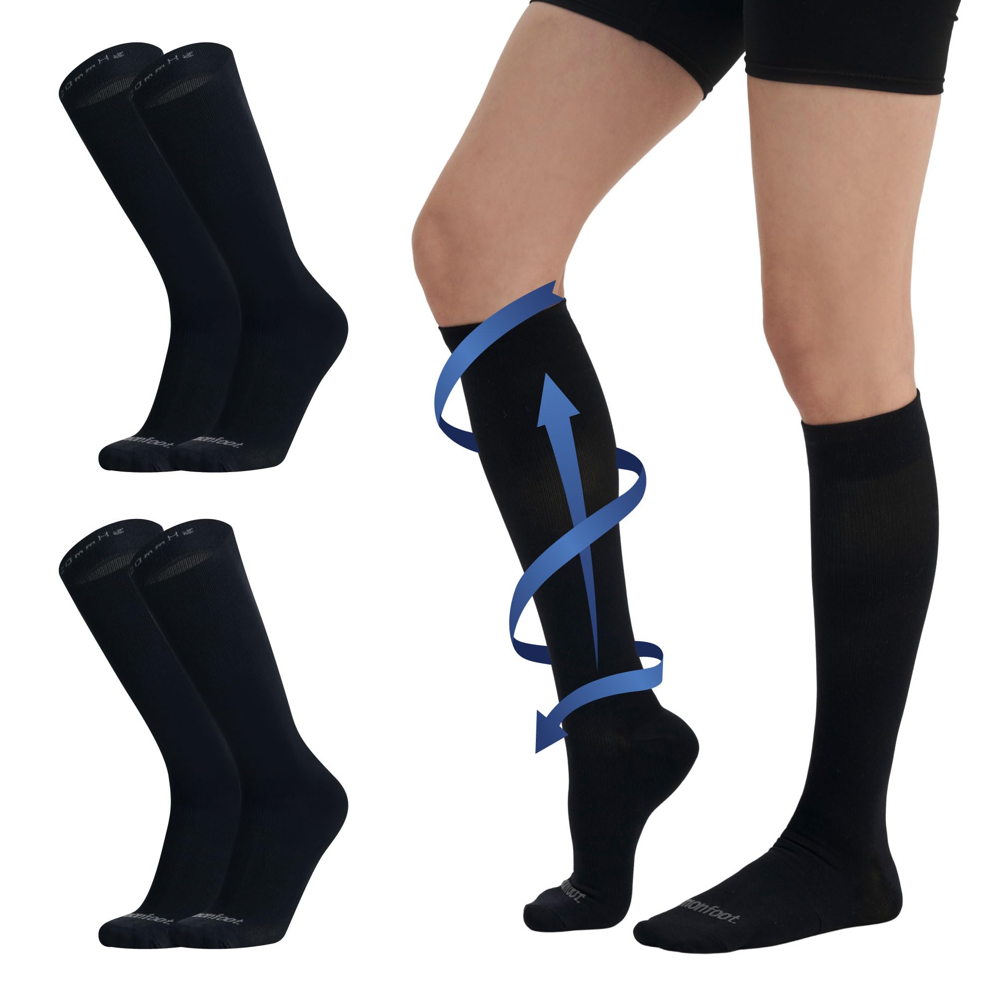 Photo 1 of MONFOOT Compression Socks for Men & Women, 15-20 mmHg (1 Pairs), Black, S/M - Best Circulation socks for Nurses, Medical, Running, Athletic, Travel