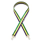 CEALXHENY Mardi Gras Purse Strap Replacement Mask Fleur De Lis Purse Strap Purple Crossbody Bag Strap Parade Party Favors