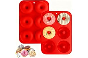 Flexible Silicone Donut Mold 6 Cup Non Stick Baking Pan for Cakes Cookies and Dessert Making