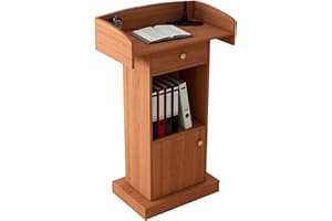 HYXSHOP Podium Stand Wood, Height 48.8IN Pulpits for Churches, Reception Desk Lectern with Spacious Drawer for Hotels, Seminars, Weddings and Classrooms (Color : D, Size : 60x42x124CM)