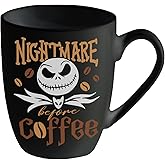 Pycat Halloween Jack Ceramic Coffee Mug, 13 oz Novelty Nightmare Before Coffee Tea Cup with Handle, Holiday Gifts for Friends Women Men, Black Drink Mugs Microwave and Dishwasher Safe