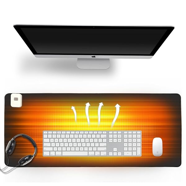 YSENCHAN HEATED DESK PAD WITH 5 HEAT LEVELS...