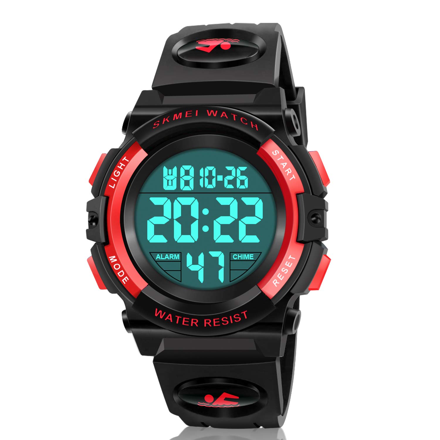 ATIMO LED 50M Waterproof Kids Digital Sport Watch - Kids Gifts, Red, Chronograph,Digital