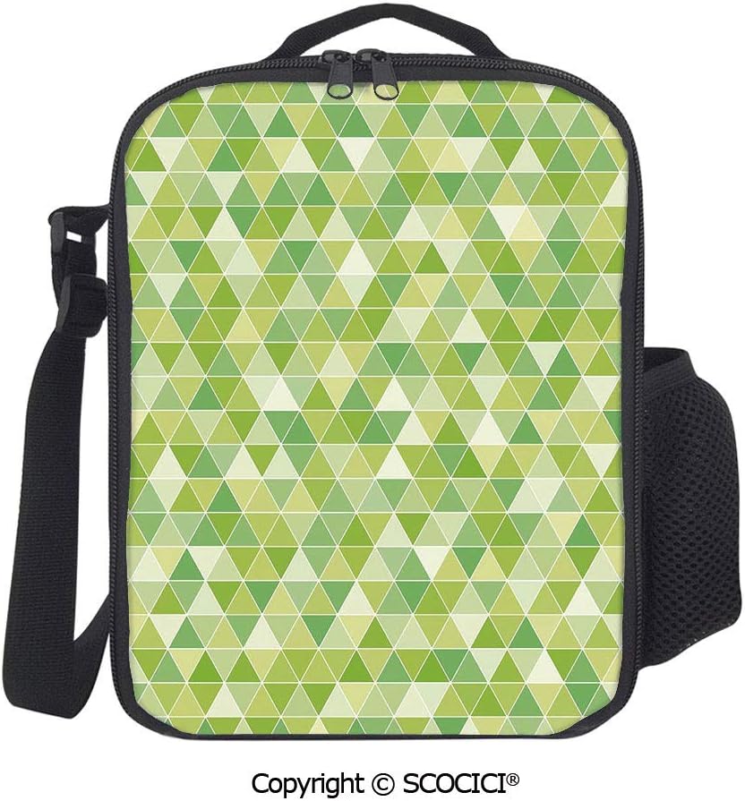 UHOO Triangles Geometry Figures Modern Pyramids Soft Icons Graphic Insulated Lunch Box | School Lunch Bag | Durable Reusable Work Lunch Pail Cooler for Adult Men, Women