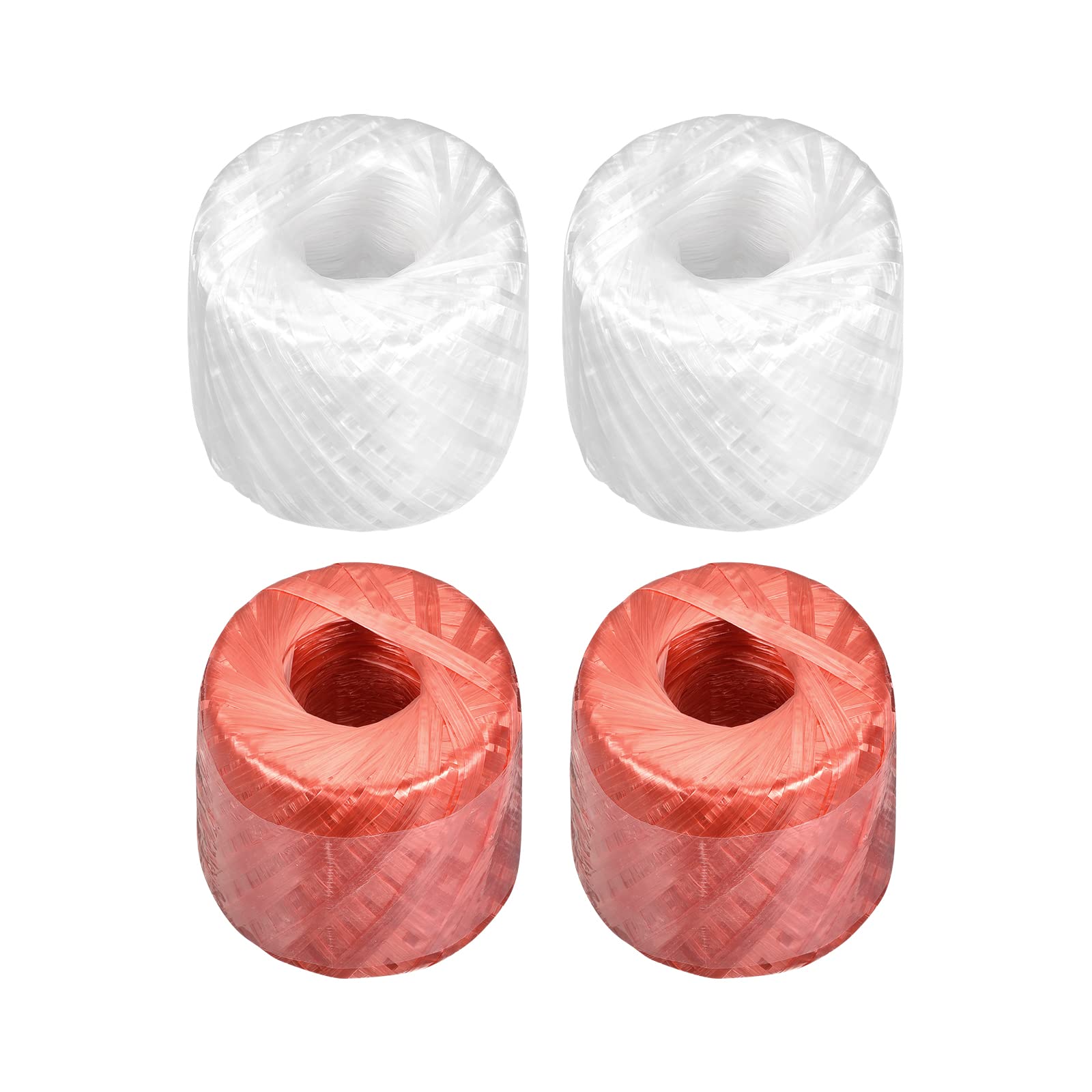 Rebower Polyester Nylon Rope [for Household Bundled Packing DIY]-250m/820ft / 4Roll Plastic,Red,White