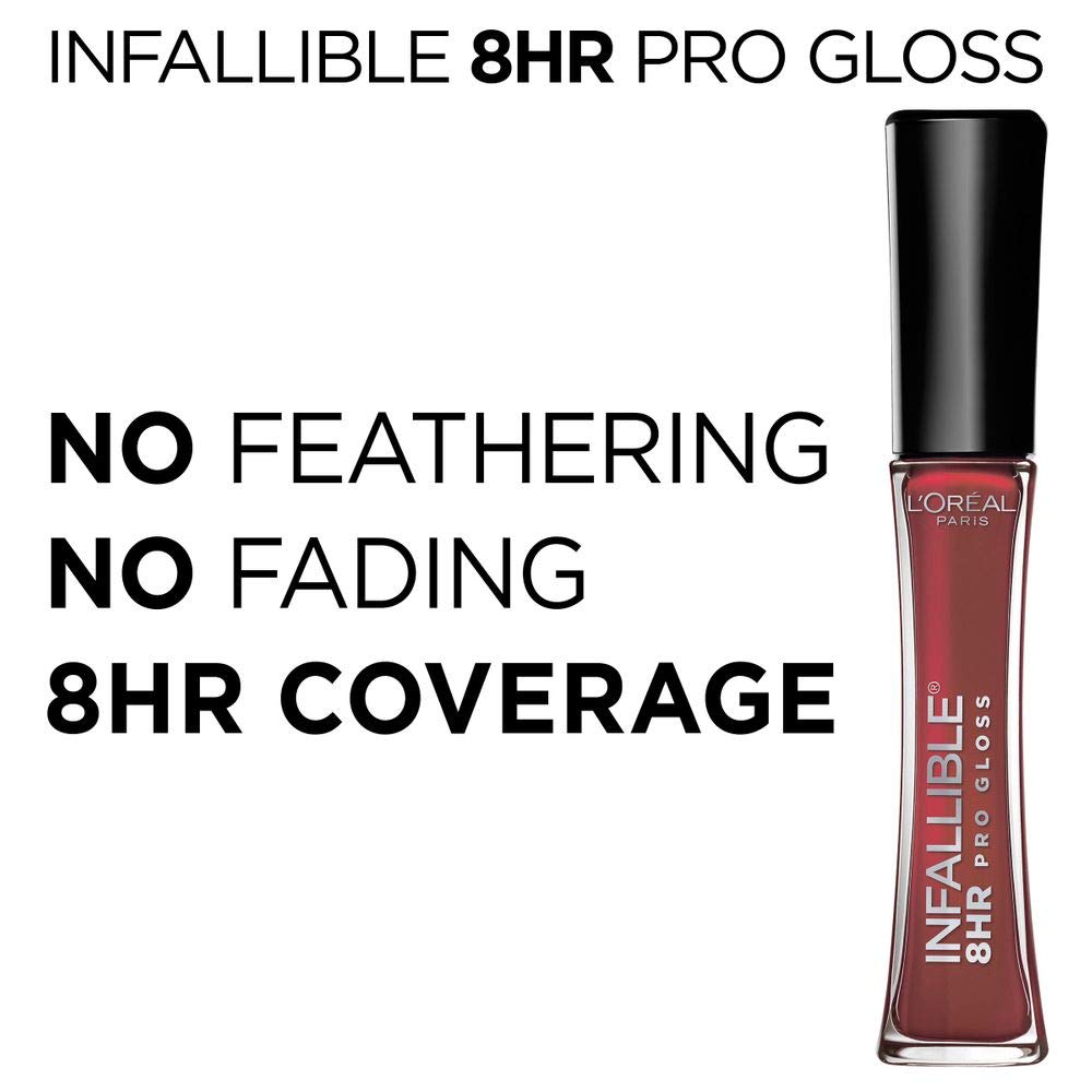 L'Oreal Paris L’Oreal Paris Makeup Infallible 8 Hour Hydrating Lip Gloss, Sangria, 0.21 Fl Oz