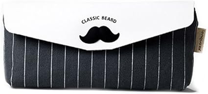 Amazon Japonic 帆布製 シンプルな舟型ペンケース かわいいひげマークがチャームポイント 大容量で使い勝手も抜群 2種類で展開 ホワイトｘネイビー ペンケース 文房具 オフィス用品