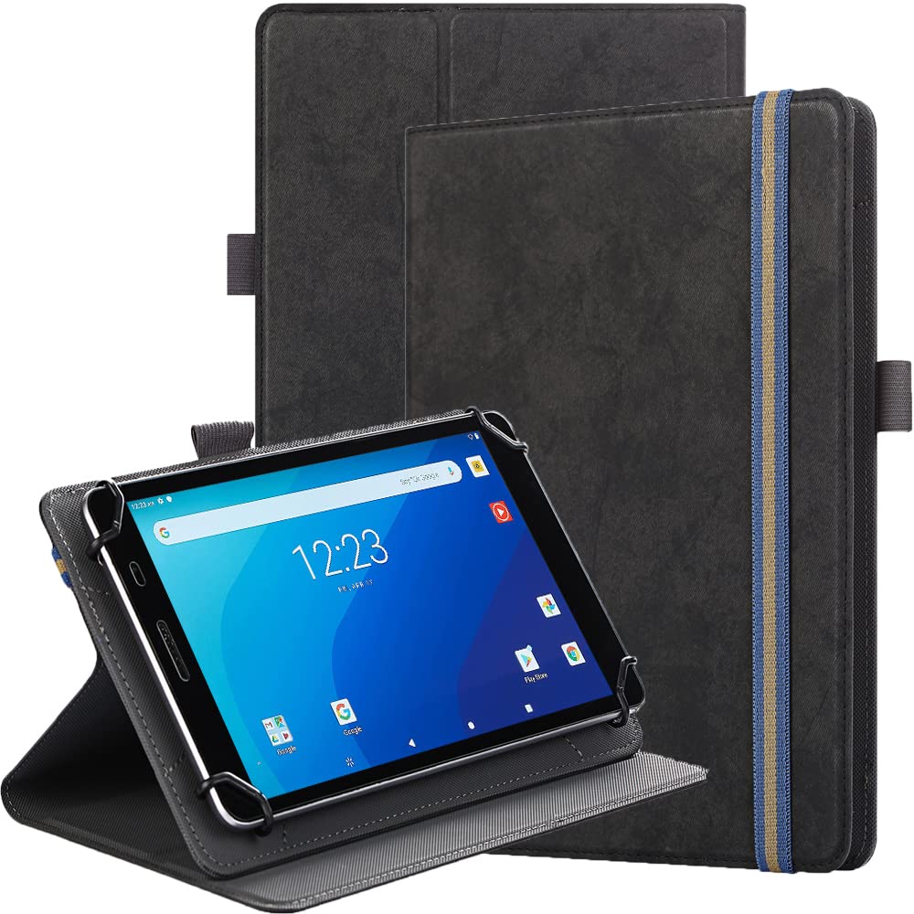SINSO Universal Stand Folio Case Cover for All 7-8" Tablets (For Fire 7 tablet/For Fire HD 8,For Pad Mini 7/6/5/4/3/2/1,Lenovo Tab M7 7 inch/Lenovo Tab M8 8 inch),Black — image 1
