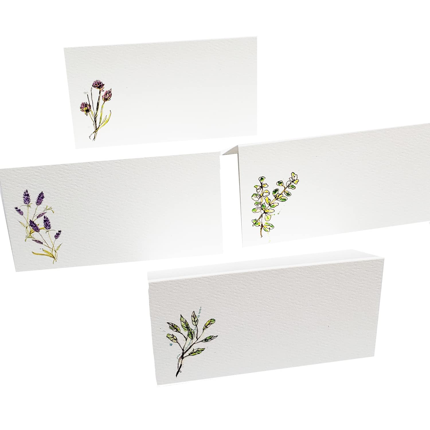 HERB Place Cards (4 Herbs) for Dinner Parties and Events. Table Tent Style, Scored for Easy Folding. Available in Packages of 12, 24, 48 (48), Multi, One Size-2X Short