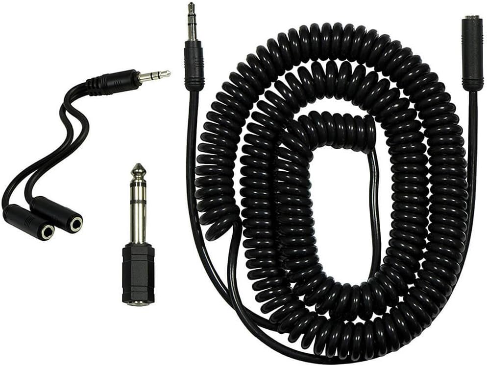 GE Universal Audio Extension Kit, 3.5mm Plugs and Coiled Extension Cable, 18 Feet, for use with Headphones, Stereos, Smartphones, Tablets and Sounds Systems, 33612: Home Audio & Theater