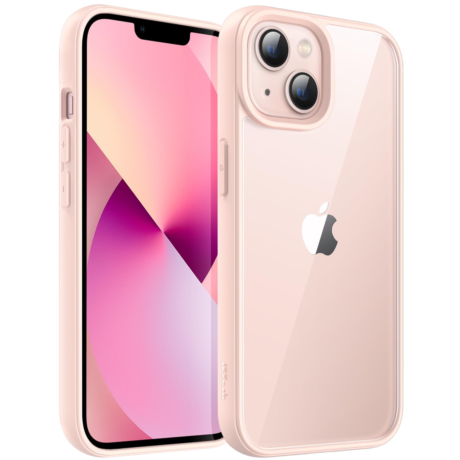 Photo 1 of JETech Case for iPhone 13 6.1-Inch, Shockproof Phone Bumper Cover, Solid Color Matte TPU Frame, Anti-Scratch Clear Back (Pink)