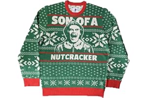 Bioworld Elf Son of A Nutcracker Jacquard Green Ugly Christmas Sweater