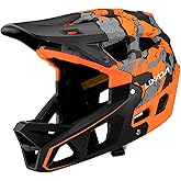 Lixada Adult Bike Helmet, Full Face Mountain Bike Helmet Lightweight Bicycle Helmet with Pads & Visor, Comfort Cycling Helmet Racing Downhill MTB Helmet for Men Women