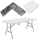 Absolute Deal 6ft Heavy Duty Folding Table White for Indoor Outdoor Catering view 9