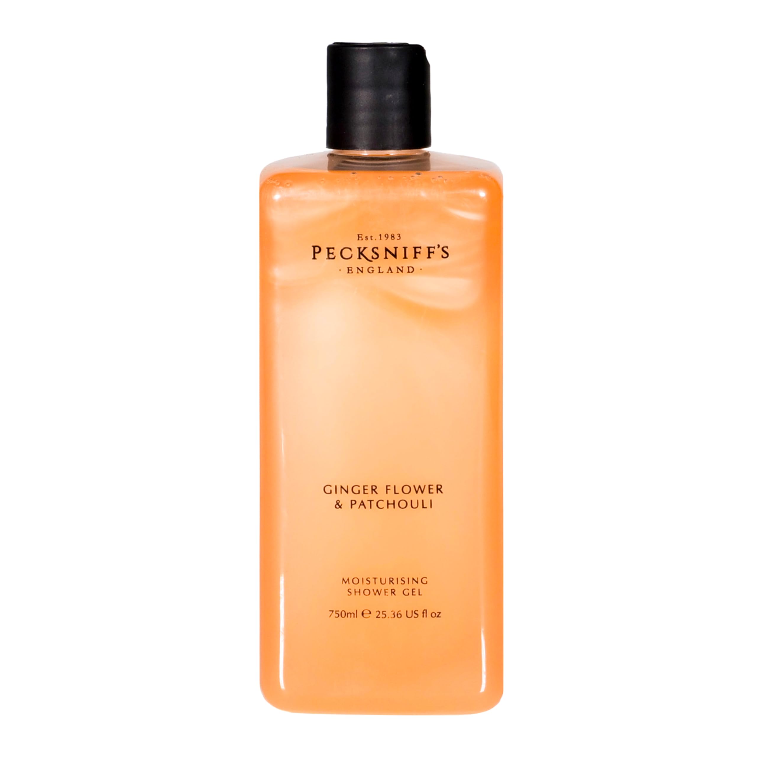 Moisturising Shower Gel - Liquid Body Wash for Soft Skin, Natural, Revitalising for Men and Women, Hydrates, Moisturises, Cruelty Free, Gift of Luxury (Ginger Flower & Patchouli) (750ml) - Pecksniff’s — image 1