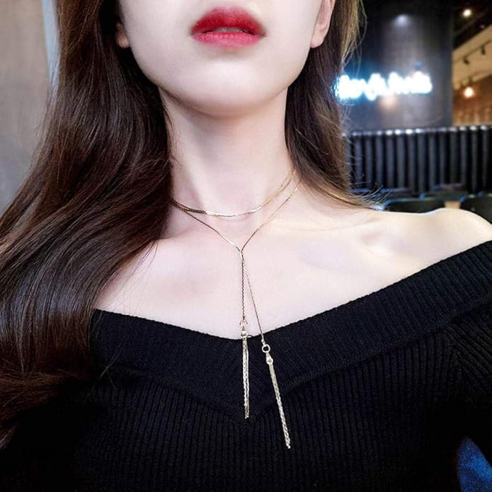 fdnghee Sexy Estudiante de la Cadena de clavícula Adorno Sen Fresco de