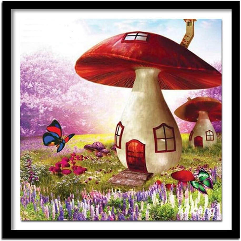 Geiqianjiumai 5D DIY Diamond mushroom booth diamond painting cross