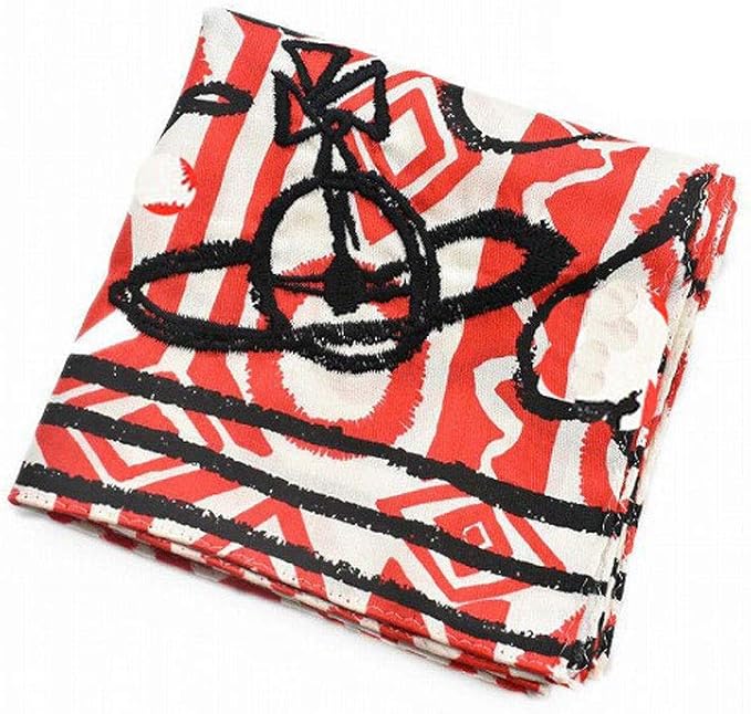 Amazon ヴィヴィアン ウエストウッド Vivienne Westwood レディース ハンカチ 1枚 レッド ブラック Orb刺繍 プリント ハンカチ バンダナ 通販