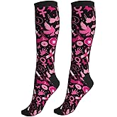 Figtihw Tie Dye Compression Socks Knee High Support Socks For Women Men Running Athletic Hiking