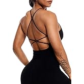 CHANGEZOE Women's Longline Sports Bra Padded Crisscross Back Spaghetti Straps Workout Top Gym Tank with Comfort Fit