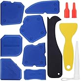 Caulking Tool, 12 Pieces Silicone Sealant Finishing Grout Tools Kit, Caulk Skirting Boards & Base Boards Replaceable Pads, for Bathroom Kitchen Sealing Hand Caulk Removal Tool (Blue)