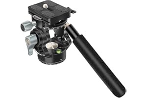 720 Degree Panoramic Tripod Fluid Head with Detachable Handle for DSLR Cameras Small Pan Tilt Head Aluminum Fluid Head
